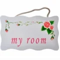 BUĞZ Decotown My Room Benim Odam Dekoratif Çiçek Desenli Kapı Askısı