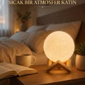 BUĞZ Dekoratif 3D Ay Işığı Masa Lambası Hediyelik Atmosfer Aydınlatması