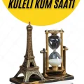 BUĞZ Dekoratif Eyfel Kulesi ve Kum Saati Vintage Tarzı Masa Süsü Biblo