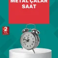 BUĞZ Dekoratif Gümüş Işıklı Alarmlı Masa Saati Sessiz Mekanizma