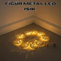 BUĞZ Dekoratif Minareli Hilal LED Işık Metal Gövdeli Ramazan Aydınlatma