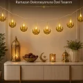 BUĞZ Dekoratif Minareli Hilal LED Işık Metal Gövdeli Ramazan Aydınlatma