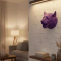 BUĞZ Dekoratif Mor Kurt Duvar Heykeli Asılabilir Hediyelik 25x19 cm