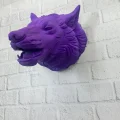 BUĞZ Dekoratif Mor Kurt Duvar Heykeli Asılabilir Hediyelik 25x19 cm