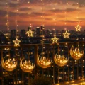 BUĞZ Dekoratif Ramazan LED Aydınlatma Hilal Yıldız Tasarımlı Işık Zinciri