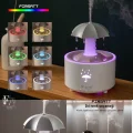 BUĞZ Dekoratif Şemsiye Tasarımlı Soğuk Buhar Aroma Difüzörü ve Hava Nemlendirici, 7 Renkli LED Işıklı