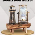 Deniz Feneri Kum Saati Ahşap Görünümlü Vintage Tarz Biblo