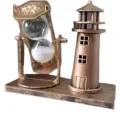 BUĞZ Deniz Feneri Kum Saati Ahşap Görünümlü Vintage Tarz Biblo - BUĞZ