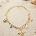 BUĞZ Deniz Yıldızı Charm Detaylı Gold Renk Zincir Kolye