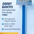 BUĞZ Derby Banyo Tek Kullanımlık Tıraş Bıçağı 1 Adet Plastik Saplı Pratik Tıraş Jileti