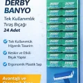 BUĞZ Derby Banyo Tek Kullanımlık Tıraş Bıçağı 24 Adet Avantajlı Paket Plastik Saplı Ekonomik Tıraş Jileti