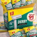 BUĞZ Derby Tek Bıçaklı Tıraş Bıçağı 13’lü 7 Paket 91 Adet Krom Seramik Platin ve Tungsten Kaplı Ekonomik Set