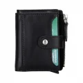  Deri Cüzdan Ve Kartlık, Mekanizmalı, 10 Adet Kart Bölmeli, Siyah