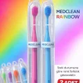 BUĞZ Difaş Medclean Rainbow Diş Fırçası 2 Adet Orta Sert Renkli Yetişkin Diş Fırçası Seti