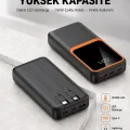 BUĞZ Dijital Ekranlı 20.000 mAh Powerbank | 22.5W Hızlı Şarj + Çoklu Bağlantı Seçeneği Yeni Nesil