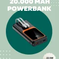 BUĞZ Dijital Ekranlı 20.000 mAh Powerbank | 22.5W Hızlı Şarj + Çoklu Bağlantı Seçeneği Yeni Nesil