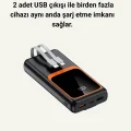 BUĞZ Dijital Ekranlı 20.000 mAh Powerbank | 22.5W Hızlı Şarj + Çoklu Bağlantı Seçeneği Yeni Nesil