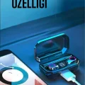 BUĞZ Dijital Göstergeli Bluetooth Bağlantılı Kulaklık Dokunmatik Kontrol - BUĞZ