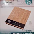  Dijital Lcd Mutfak Tartısı Terazisi 5kg Bambu Desenli