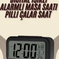 BUĞZ Dijital Masa Saati Termometreli Takvim Çalar Saat Led Ekran Pilli