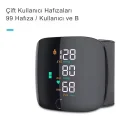 BUĞZ Dijital Türkçe Bilekten Tansiyon Ölçme Aleti Otomatik Tansiyon Ölçer Renkli Akıllı LCD Sesli Uyarı