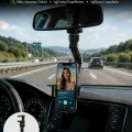 BUĞZ Dikiz Aynası Telefon Tutucu Katlanabilir Ayarlanabilir Araç İçi Telefon Standı