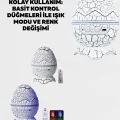 BUĞZ Dinozor Yumurtası Galaksi Projektör Gece Lambası 4ü 1 Arada – Bluetooth Hoparlörlü