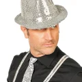 BUĞZ Disko Star Gümüş Payetli Fötr Şapka Yetişkin Boy
