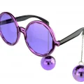 BUĞZ Disko Toplu Küpeli Parti Gözlüğü Mor Renk 15x16 cm