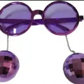 BUĞZ Disko Toplu Küpeli Parti Gözlüğü Mor Renk 15x16 cm