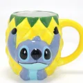 BUĞZ Disney Stitch Ananas Tasarımlı Kabartmalı Kupa Bardak