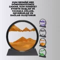 BUĞZ Döndürülebilir Dinamik Kum Tablosu – Stres Giderici, Yüksek Kaliteli Cam ve Doğal Kum ile Sanatsal Masa Dekoru