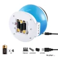 BUĞZ Dönen projeksiyon ışıklı yıldızlar gece lambası mavi renk pilli E10 duy 34x48 compact