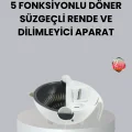 BUĞZ Döner Mekanizmalı 5’i 1 Arada Süzgeçli Rende Sebze Meyve Doğrama Cihazı