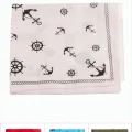 BUĞZ Dümen Çapa Desenli Keten Bandana 50*50