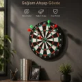 BUĞZ Duvara Monte Sağlam Ahşap Gövdeli Dart Tahtası Ev ve Oyun Alanları İçin 17 İnç