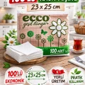 BUĞZ Ecco Green Kağıt Peçete 100’lü 23x25 cm Ekonomik 1 Paket