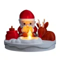 BUĞZ Eco Lounge Santa & Geyik Işıklı Figür 11 cm – LED Mum Dahil Yılbaşı Dekoru