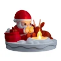 BUĞZ Eco Lounge Santa & Geyik Işıklı Figür 11 cm – LED Mum Dahil Yılbaşı Dekoru