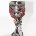 BUĞZ Ejderha Ve Kılıç Temalı 3D Kabartmalı Çelik Kadeh Bardak