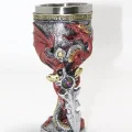BUĞZ Ejderha Ve Kılıç Temalı 3d Kabartmalı Çelik Kadeh Bardak Alk4373