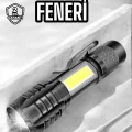 BUĞZ El Feneri Led USB Şarjlı Zoom Mini Led Işık Acil Durum Feneri