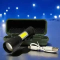  El Feneri Led USB Şarjlı Zoom Mini Led Işık Acil Durum Feneri