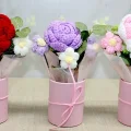 BUĞZ El Örgüsü Saksida Gül Buketi Alk4966