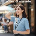 BUĞZ El vantilatörü beyaz renk dijital göstergeli 5 hız ayarı şarjlı masaüstü ip tutmalı 2 yıl garantili