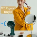 BUĞZ El vantilatörü dijital ekranlı şarjlı mini masa boyun tipi 2 yıl garantili haki renk