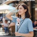 BUĞZ El vantilatörü dijital göstergeli 5 hız ayarı şarjlı masaüstü pembe 2 yıl garantili