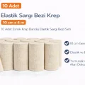 BUĞZ Elastik Sargı Bezi Krep 10 cm x 4 m 10 Adet Esnek Krep Bandaj Elastik Sargı Bezi Seti