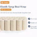 BUĞZ Elastik Sargı Bezi Krep 10 cm x 4 m 50 Adet Esnek Krep Bandaj Elastik Sargı Bezi Seti