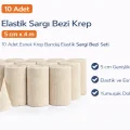 BUĞZ Elastik Sargı Bezi Krep 5 cm x 4 m 10 Adet Esnek Krep Bandaj Elastik Sargı Bezi Seti